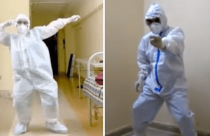 പിപിഇ കിറ്റ് ഇട്ട് ഹരേറപ്പാാാാ പാട്ടും വെച്ച് അടിപൊളി ഡാന്സ്…. കൊറോണയെ കണ്ടം വഴി ഓടിക്കും .. വീഡിയോ കാണാം…